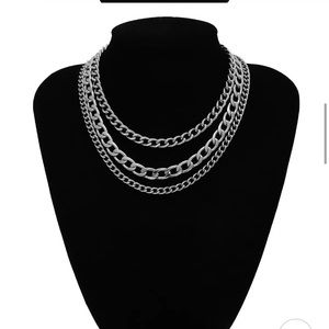 NEW White Gold plated Multilayered Necklace